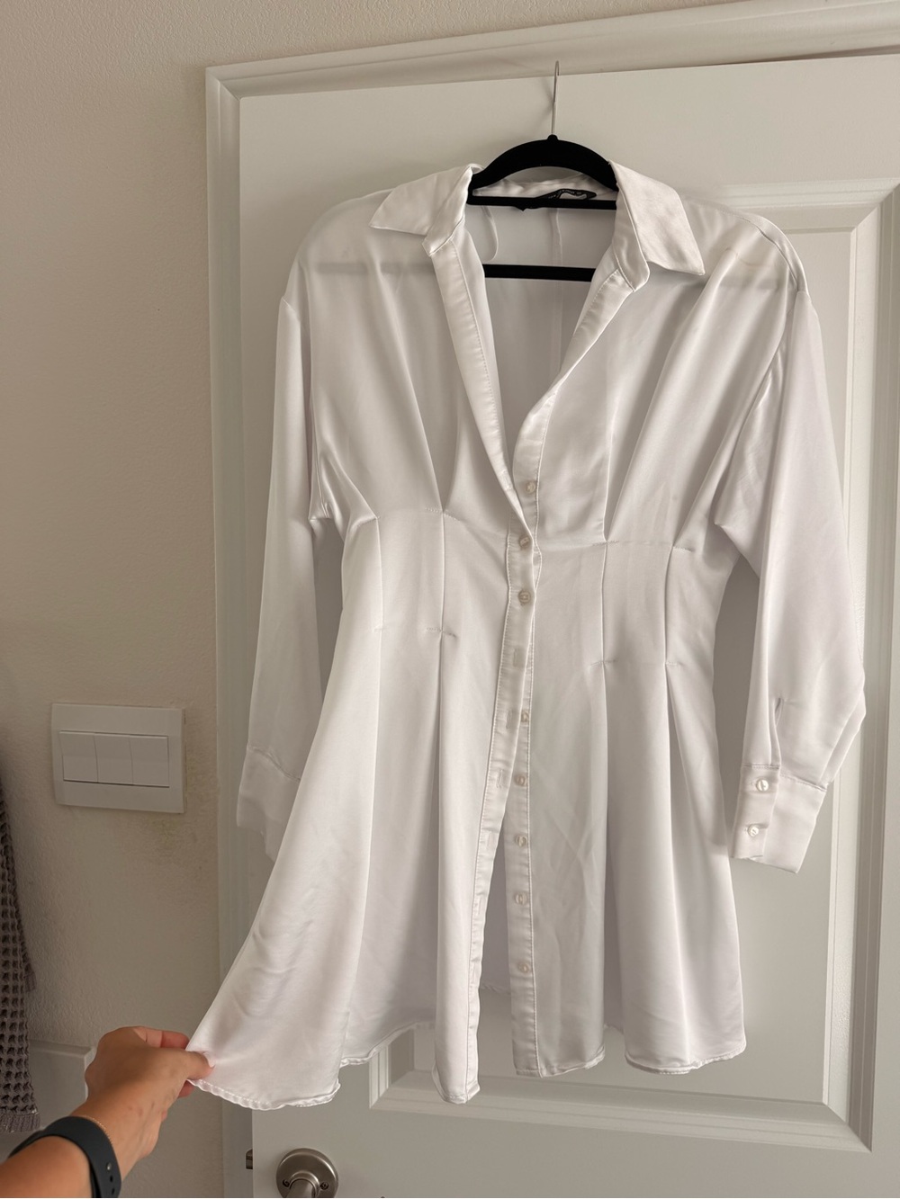 Zara White Mini Shirt Dress